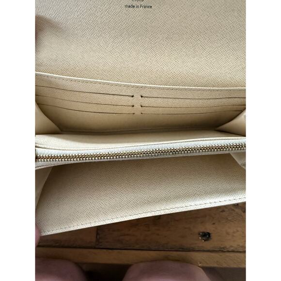 Louis Vuitton Sarah Wallet Womens Damier Azur Canvas Long French Purse France - Picture 8 of 16